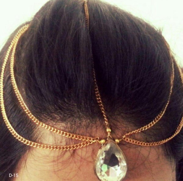 Indian Kundan Ethnic Traditional Jewelry Set Bridal Wear Beautiful backside meena Mathapatti - Image 15