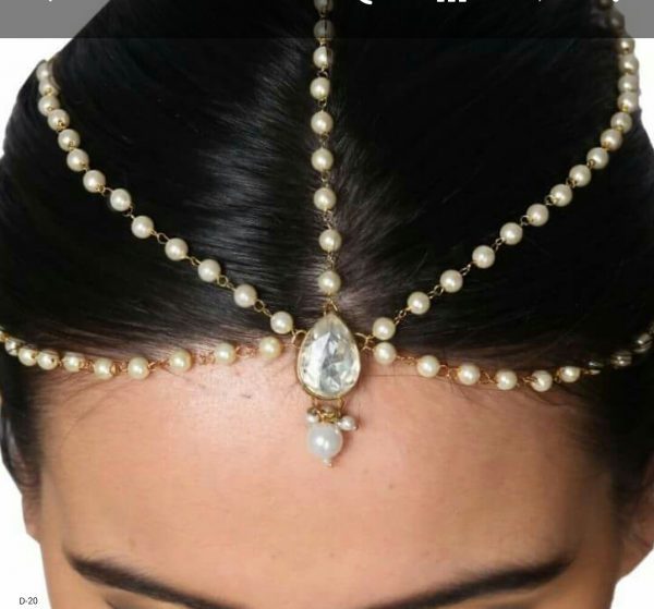 Indian Kundan Ethnic Traditional Jewelry Set Bridal Wear Beautiful backside meena Mathapatti - Image 9