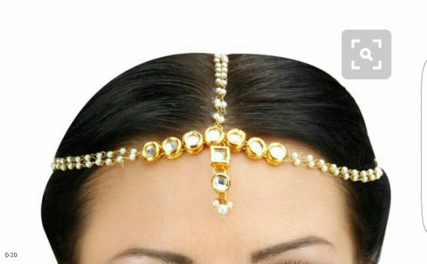Indian Kundan Ethnic Traditional Jewelry Set Bridal Wear Beautiful backside meena Mathapatti - Image 5
