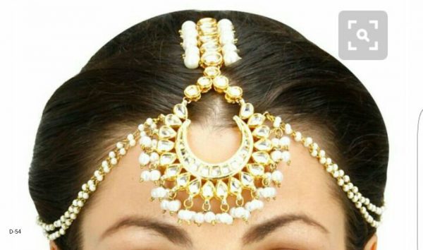 Indian Kundan Ethnic Traditional Jewelry Set Bridal Wear Beautiful backside meena Mathapatti - Image 4
