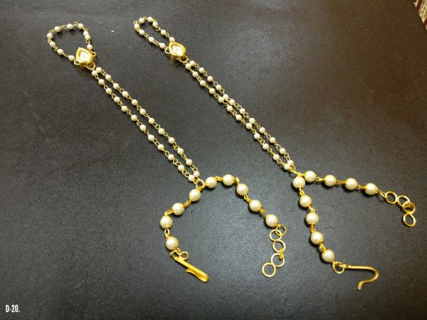 Indian Kundan Ethnic Traditional Jewelry Set Bridal Wear Hand harness hathphool Beautiful backside meena - Image 27