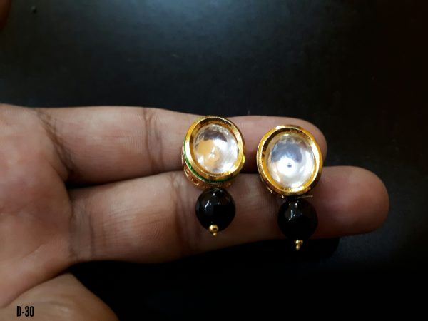 Indian Kundan Ethnic Traditional Jewelry Set Bridal Wear Earrings Beautiful backside meena Barang Kemas Kundan - Image 14