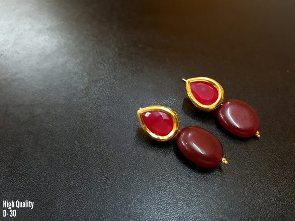 Indian Kundan Ethnic Traditional Jewelry Set Bridal Wear Earrings Beautiful backside meena Barang Kemas Kundan - Image 15