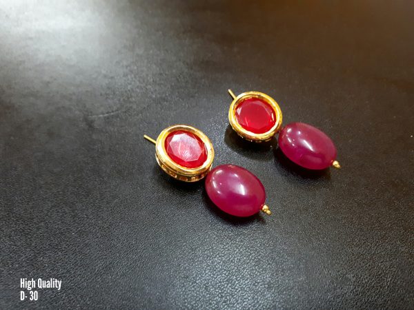 Indian Kundan Ethnic Traditional Jewelry Set Bridal Wear Earrings Beautiful backside meena Barang Kemas Kundan - Image 18
