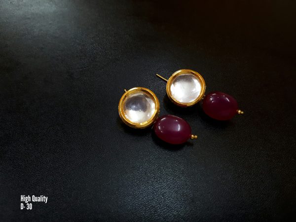 Indian Kundan Ethnic Traditional Jewelry Set Bridal Wear Earrings Beautiful backside meena Barang Kemas Kundan - Image 19