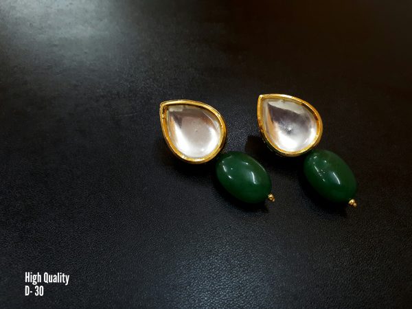 Indian Kundan Ethnic Traditional Jewelry Set Bridal Wear Earrings Beautiful backside meena Barang Kemas Kundan - Image 21