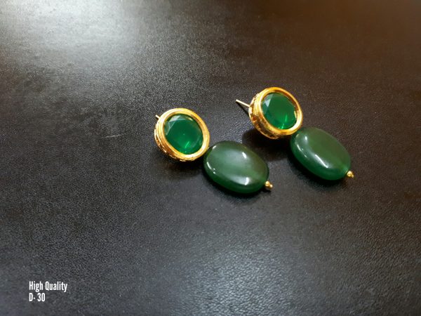 Indian Kundan Ethnic Traditional Jewelry Set Bridal Wear Earrings Beautiful backside meena Barang Kemas Kundan - Image 22