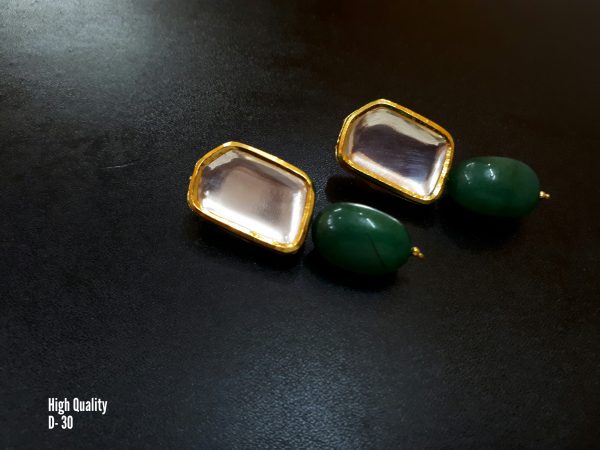 Indian Kundan Ethnic Traditional Jewelry Set Bridal Wear Earrings Beautiful backside meena Barang Kemas Kundan - Image 23