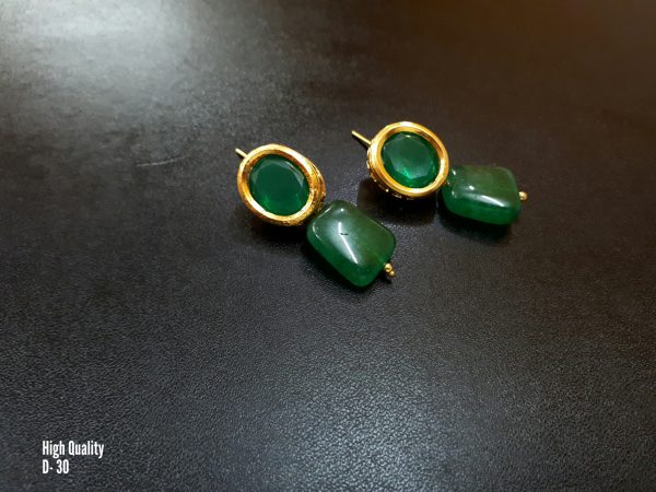 Indian Kundan Ethnic Traditional Jewelry Set Bridal Wear Earrings Beautiful backside meena Barang Kemas Kundan - Image 24