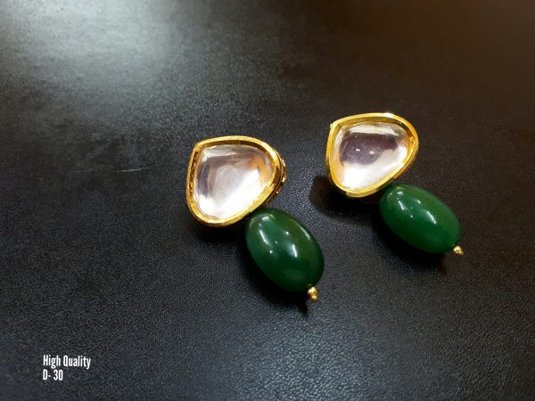Indian Kundan Ethnic Traditional Jewelry Set Bridal Wear Earrings Beautiful backside meena Barang Kemas Kundan - Image 27