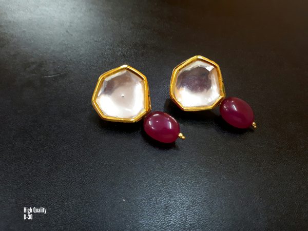 Indian Kundan Ethnic Traditional Jewelry Set Bridal Wear Earrings Beautiful backside meena Barang Kemas Kundan - Image 29