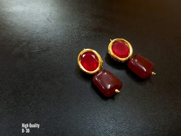 Indian Kundan Ethnic Traditional Jewelry Set Bridal Wear Earrings Beautiful backside meena Barang Kemas Kundan - Image 30