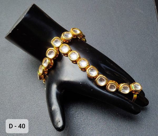 Indian Kundan Ethnic Traditional Jewelry Set Bridal Wear Hand harness hathphool Beautiful backside meena - Image 34