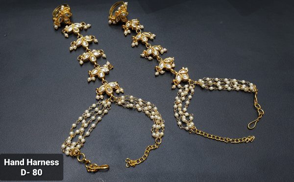 Indian Kundan Ethnic Traditional Jewelry Set Bridal Wear Hand harness hathphool Beautiful - Image 14