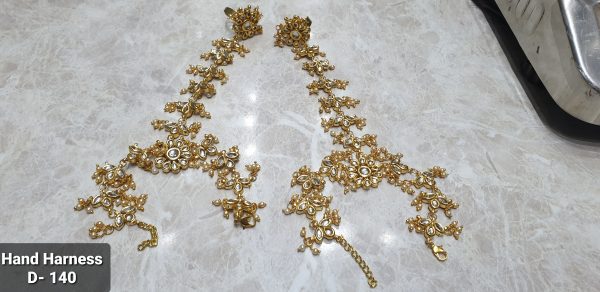 Indian Kundan Ethnic Traditional Jewelry Set Bridal Wear Hand harness hathphool Beautiful - Image 13