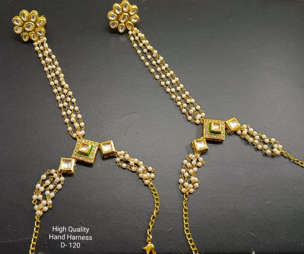 Indian Kundan Ethnic Traditional Jewelry Set Bridal Wear Hand harness hathphool Lates Free shipping - Image 25