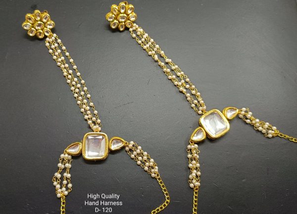 Indian Kundan Ethnic Traditional Jewelry Set Bridal Wear Hand harness hathphool Lates Free shipping - Image 24
