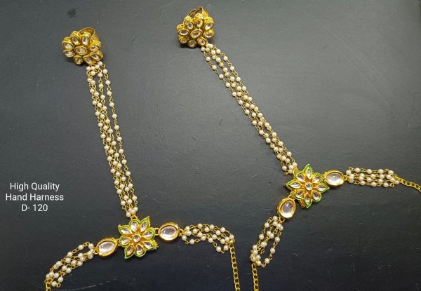 Indian Kundan Ethnic Traditional Jewelry Set Bridal Wear Hand harness hathphool Lates Free shipping - Image 21
