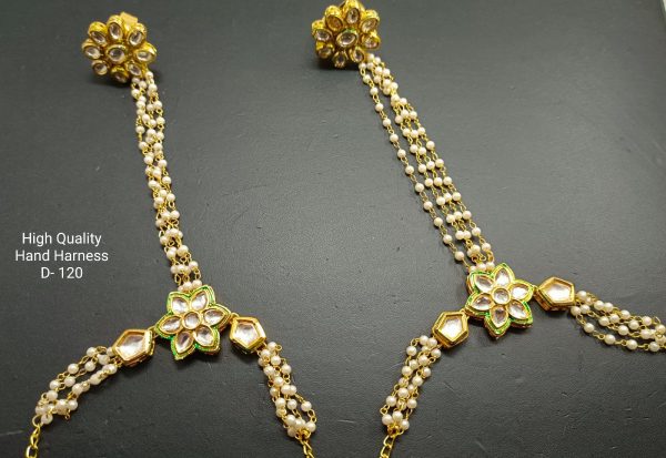 Indian Kundan Ethnic Traditional Jewelry Set Bridal Wear Hand harness hathphool Lates Free shipping - Image 19