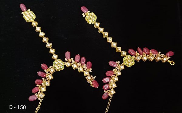 Indian Kundan Ethnic Traditional Jewelry Set Bridal Wear Hand harness hathphool Lates Free shipping - Image 18