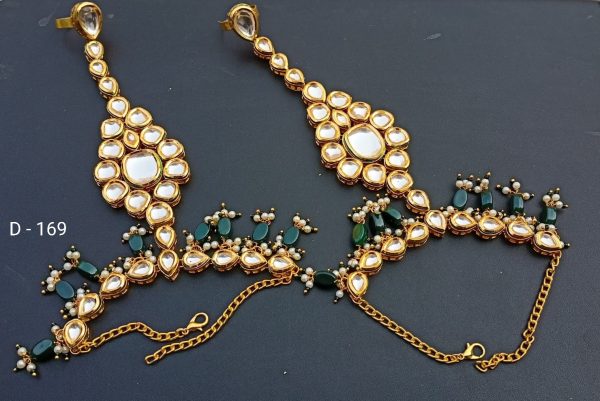 Indian Kundan Ethnic Traditional Jewelry Set Bridal Wear Hand harness hathphool Lates Free shipping - Image 16