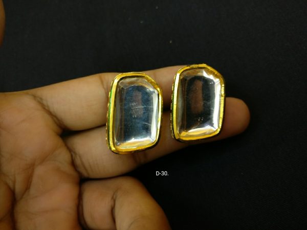 Indian Kundan Ethnic Traditional Jewelry Set Bridal Wear Earrings Beautiful backside meena Barang Kemas Kundan - Image 6