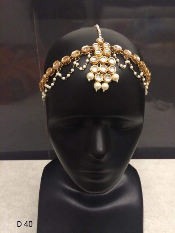 Indian Kundan Ethnic Traditional Jewelry Set Bridal Wear Beautiful backside meena Mathapatti - Image 23