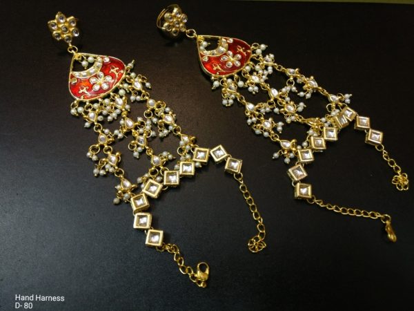 Indian Kundan Ethnic Traditional Jewelry Set Bridal Wear Hand harness hathphool Lates Free shipping - Image 13