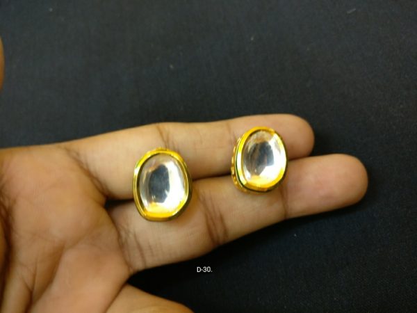 Indian Kundan Ethnic Traditional Jewelry Set Bridal Wear Earrings Beautiful backside meena Barang Kemas Kundan - Image 3
