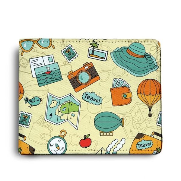 Goa Travel Accessories Printed Pu Leather Wallet for Men's, Multicolor