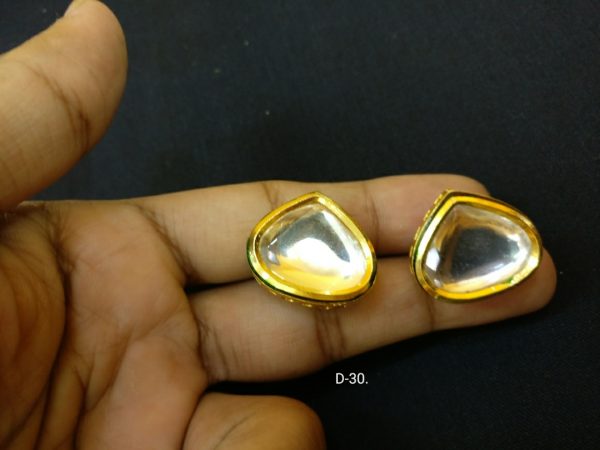 Indian Kundan Ethnic Traditional Jewelry Set Bridal Wear Earrings Beautiful backside meena Barang Kemas Kundan - Image 7