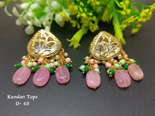 Indian Kundan Ethnic Traditional Jewelry Set Bridal Wear Earrings Beautiful backside meena Conjunto de joyas - Image 16