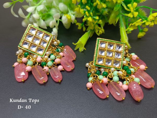 Indian Kundan Ethnic Traditional Jewelry Set Bridal Wear Earrings Beautiful backside meena Conjunto de joyas - Image 17