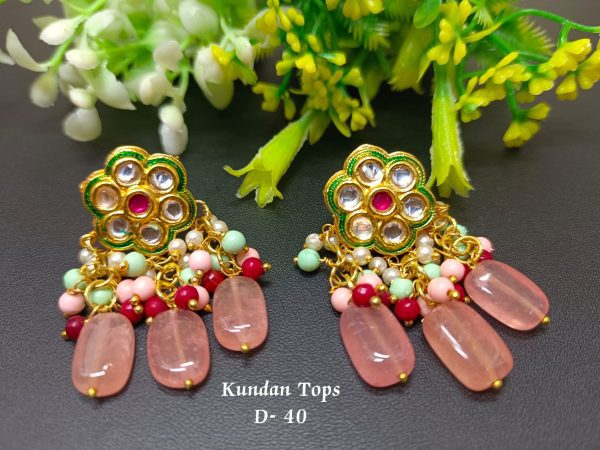 Indian Kundan Ethnic Traditional Jewelry Set Bridal Wear Earrings Beautiful backside meena Conjunto de joyas - Image 18