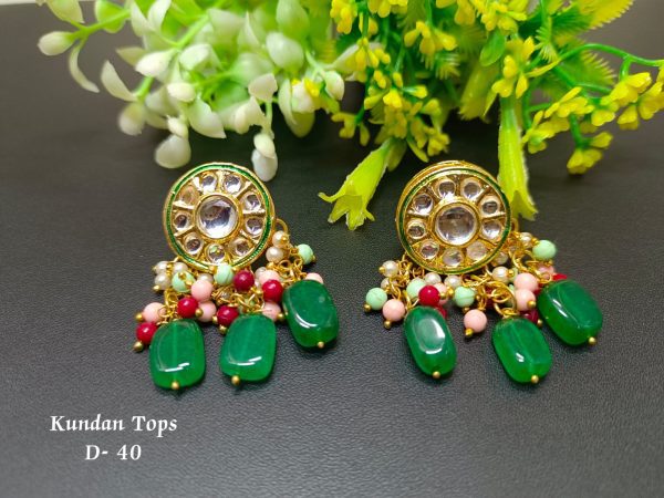 Indian Kundan Ethnic Traditional Jewelry Set Bridal Wear Earrings Beautiful backside meena Conjunto de joyas - Image 19