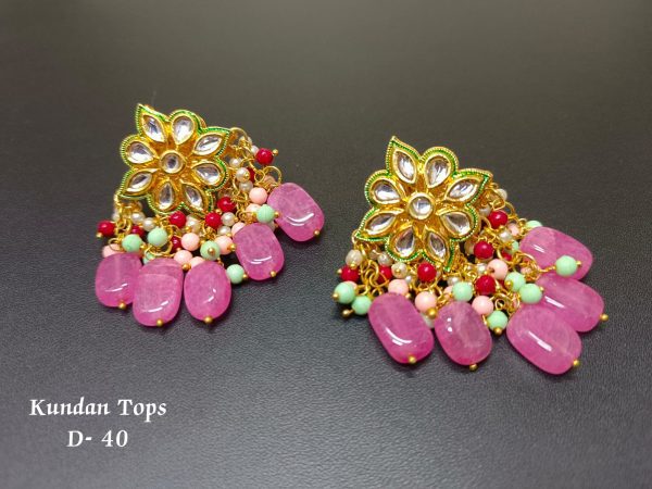Indian Kundan Ethnic Traditional Jewelry Set Bridal Wear Earrings Beautiful backside meena Conjunto de joyas - Image 20