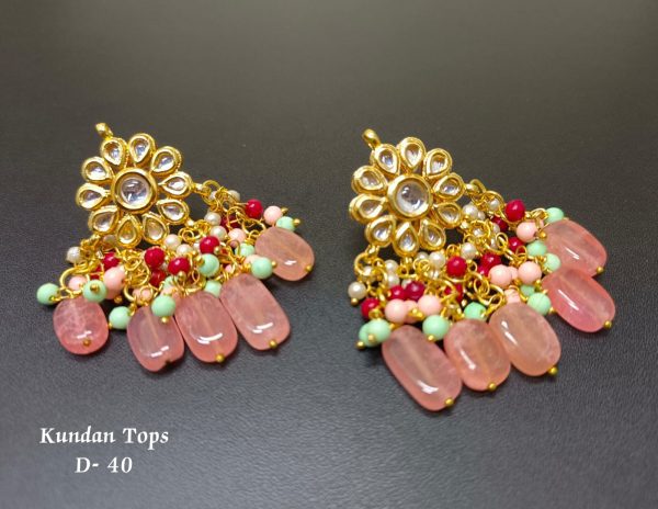 Indian Kundan Ethnic Traditional Jewelry Set Bridal Wear Earrings Beautiful backside meena Conjunto de joyas - Image 22