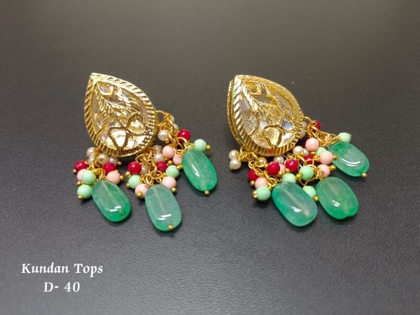 Indian Kundan Ethnic Traditional Jewelry Set Bridal Wear Earrings Beautiful backside meena Conjunto de joyas - Image 23