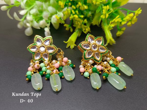 Indian Kundan Ethnic Traditional Jewelry Set Bridal Wear Earrings Beautiful backside meena Conjunto de joyas - Image 24