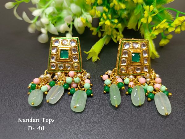 Indian Kundan Ethnic Traditional Jewelry Set Bridal Wear Earrings Beautiful backside meena Conjunto de joyas - Image 25