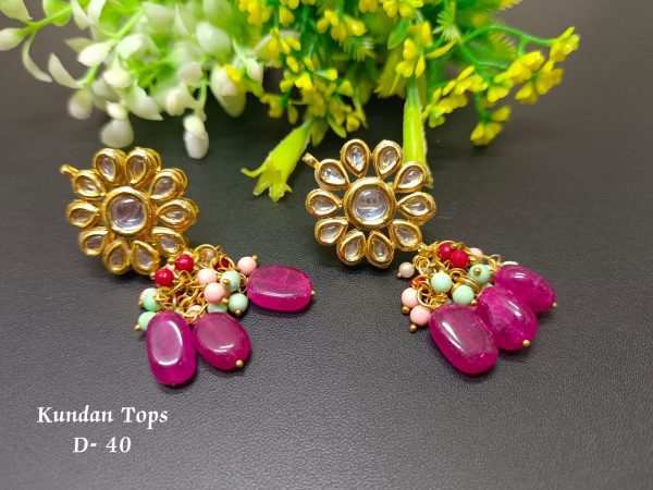 Indian Kundan Ethnic Traditional Jewelry Set Bridal Wear Earrings Beautiful backside meena Conjunto de joyas - Image 26