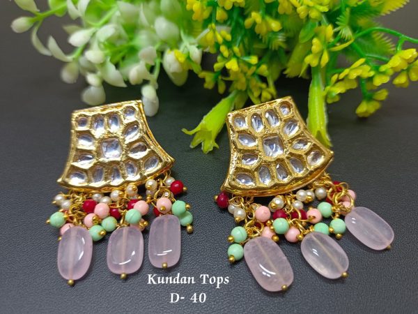 Indian Kundan Ethnic Traditional Jewelry Set Bridal Wear Earrings Beautiful backside meena Conjunto de joyas - Image 27