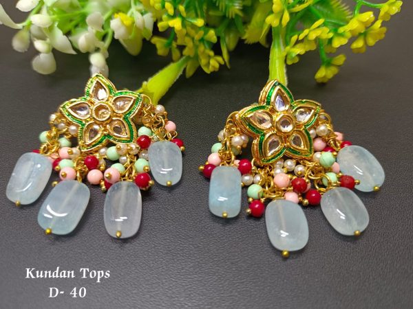Indian Kundan Ethnic Traditional Jewelry Set Bridal Wear Earrings Beautiful backside meena Conjunto de joyas - Image 28