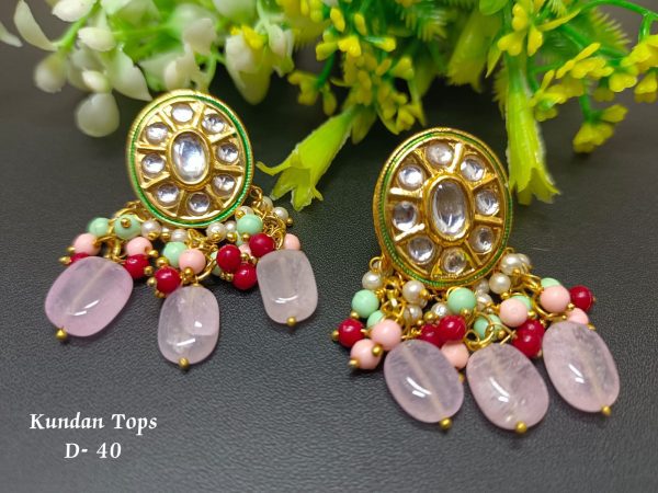 Indian Kundan Ethnic Traditional Jewelry Set Bridal Wear Earrings Beautiful backside meena Conjunto de joyas - Image 29