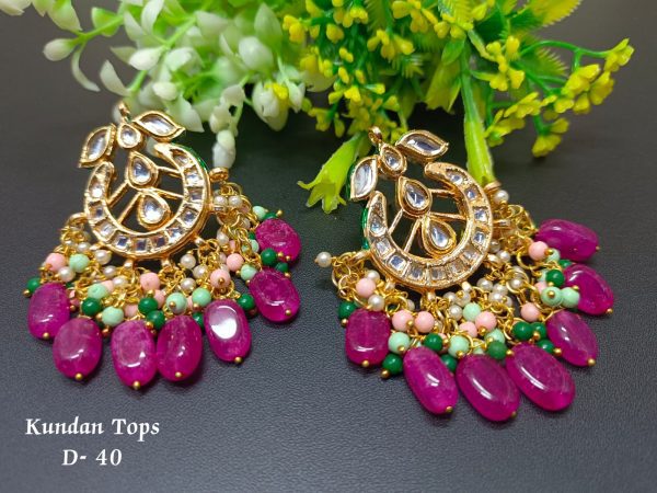 Indian Kundan Ethnic Traditional Jewelry Set Bridal Wear Earrings Beautiful backside meena Conjunto de joyas - Image 31