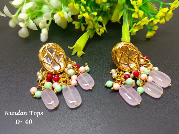 Indian Kundan Ethnic Traditional Jewelry Set Bridal Wear Earrings Beautiful backside meena Conjunto de joyas - Image 32