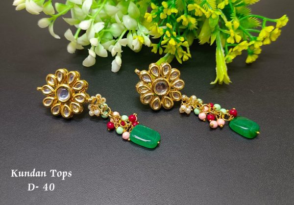 Indian Kundan Ethnic Traditional Jewelry Set Bridal Wear Earrings Beautiful backside meena Conjunto de joyas - Image 33
