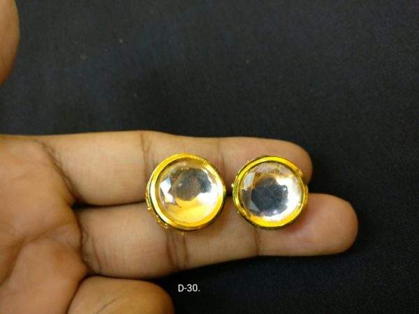 Indian Kundan Ethnic Traditional Jewelry Set Bridal Wear Earrings Beautiful backside meena Barang Kemas Kundan - Image 32