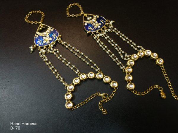 Indian Kundan Ethnic Traditional Jewelry Set Bridal Wear Hand harness hathphool Lates Free shipping - Image 11