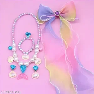 SYGA Children's Girls Necklace Earring Ring Set (Six In One - Blue)
